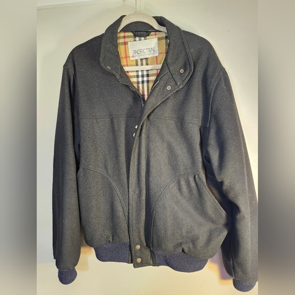 Pacific Trail Other - Pacific Trail VTG Wool Men's Dark Gray Bomber Jacket Sz L